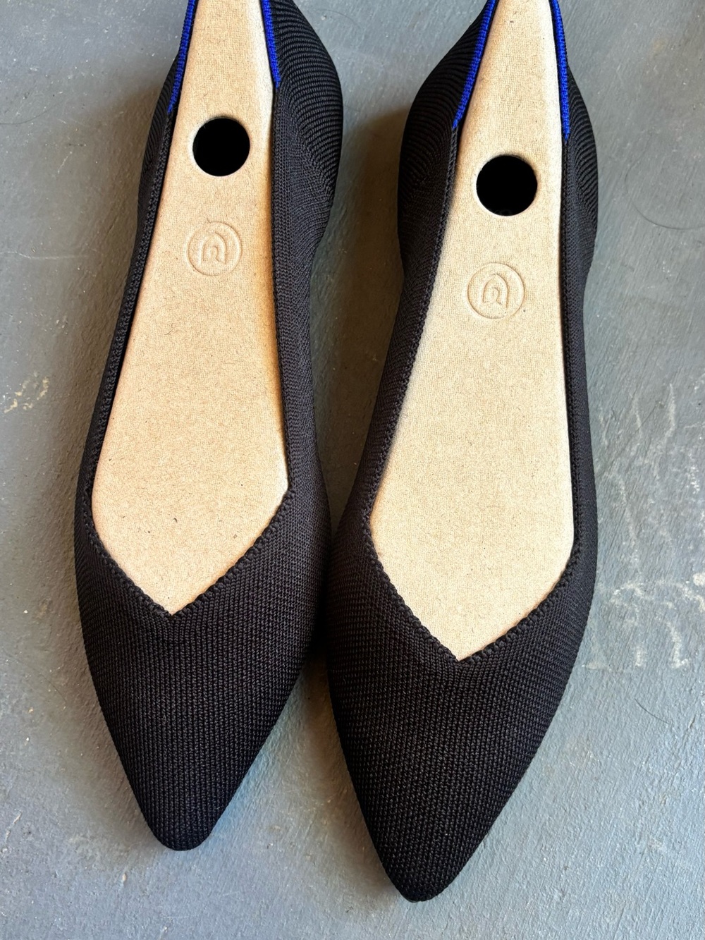 Rothy's Black Pointed Toe Knit Flats -Like New in the box